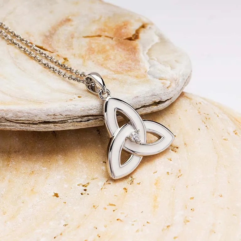 Sterling Silver Enamel Trinity Knot Pendant