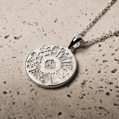 Sterling Silver History Of Ireland Disc Pendant