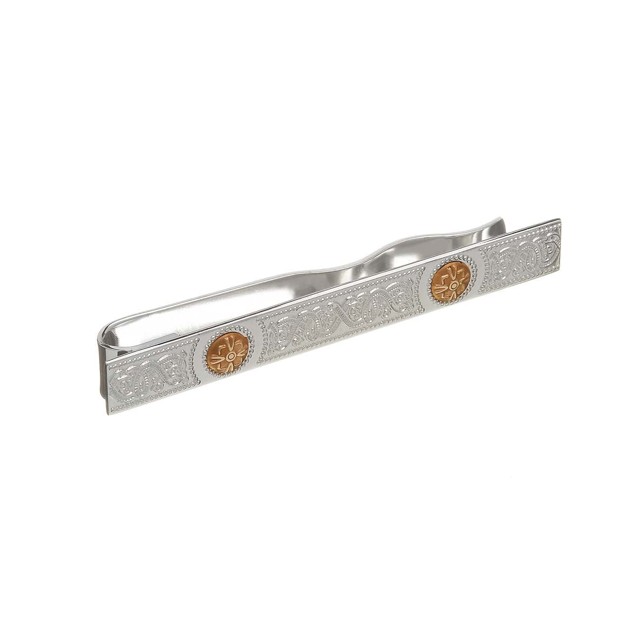 Sterling Silver and Gold Embossed Tie Slide