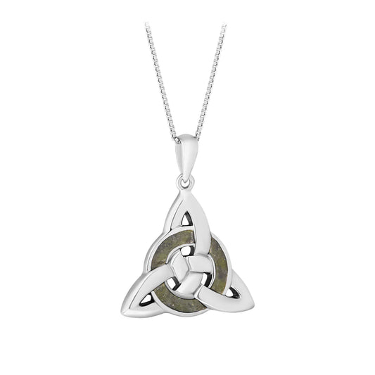 Sterling Silver Connemara Marble Celtic Knot Pendant