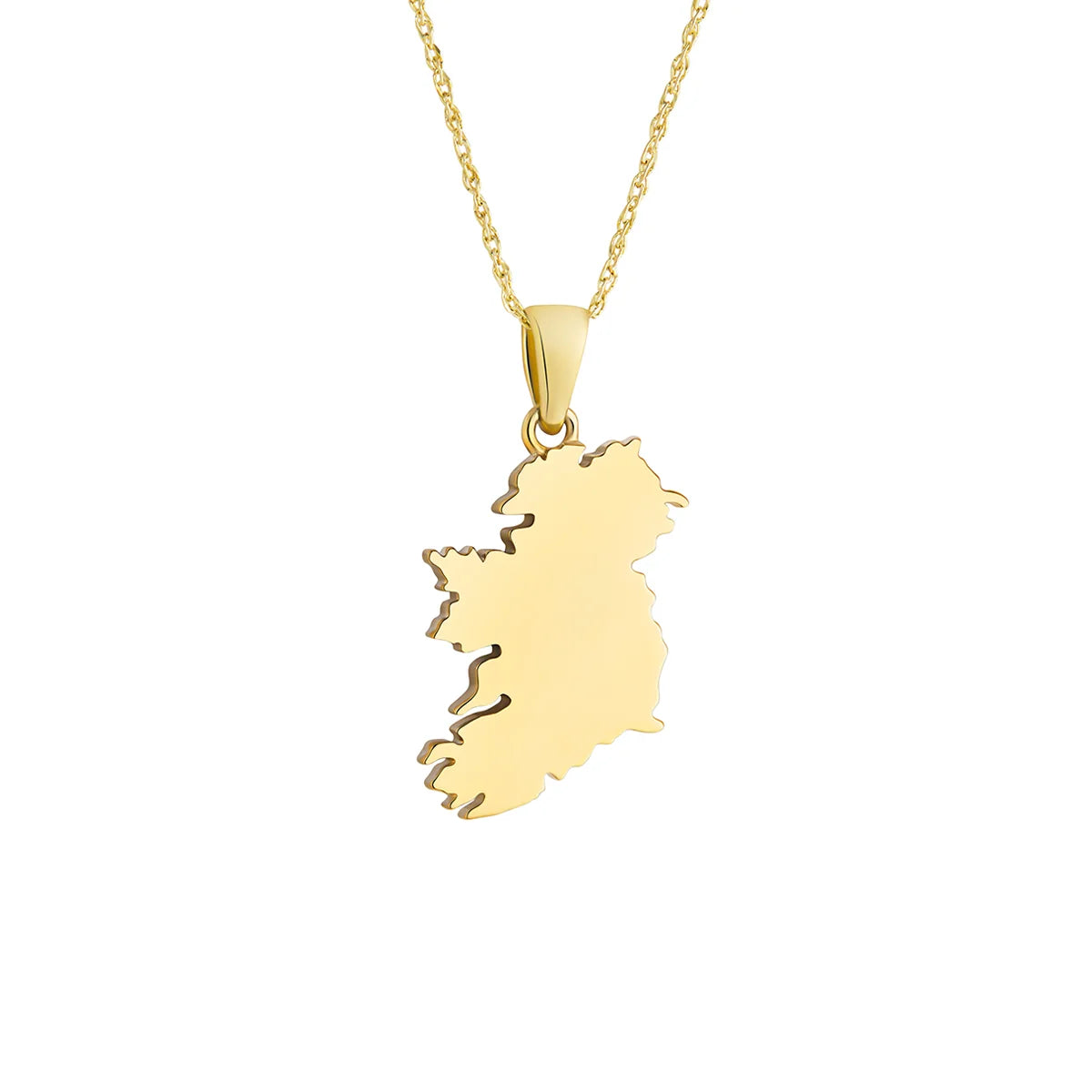 10ct Gold Map of Ireland Necklace - Small