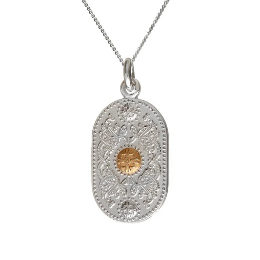 Sterling Silver and Irish Gold Celtic Pendant - Small