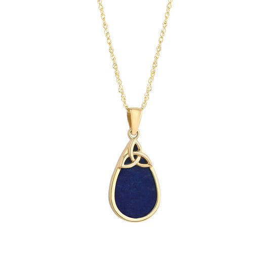 10ct Gold Lapis Trinity Knot Pendant