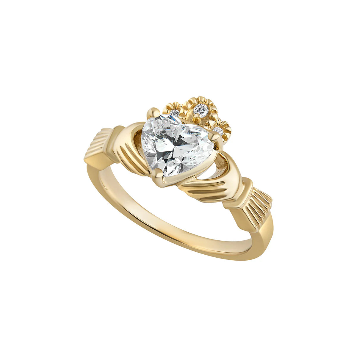 14ct Gold Lab Grown Diamond Heart Claddagh Ring