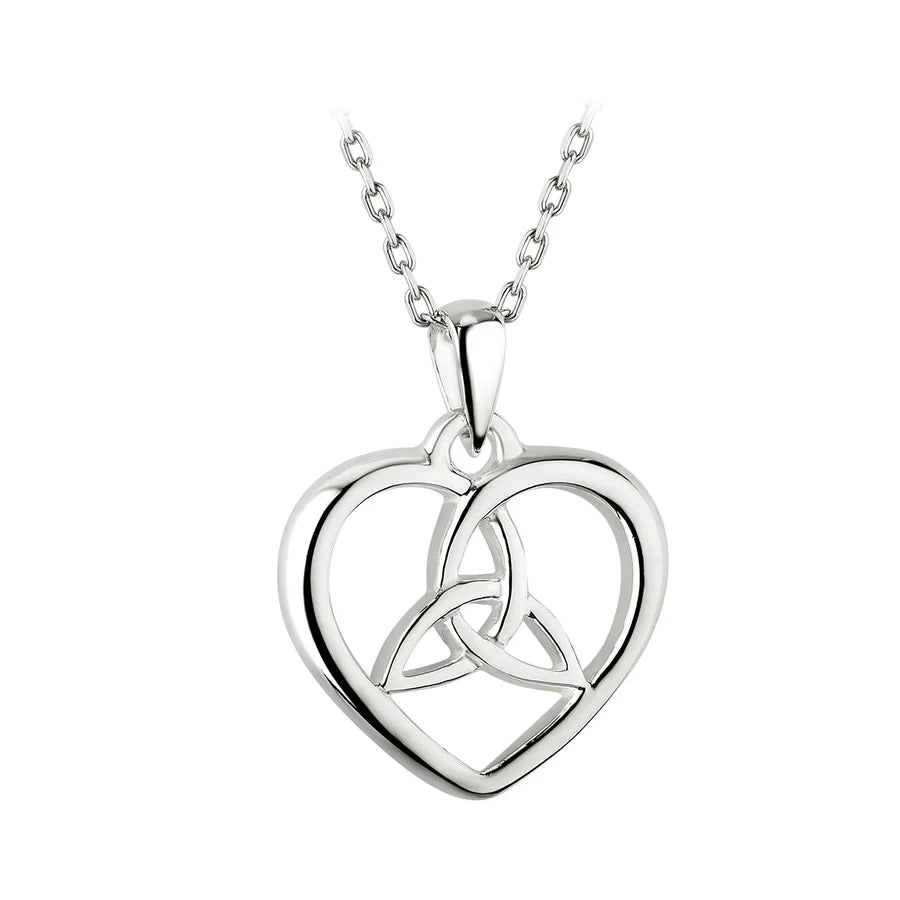 Sterling Silver Trinity Knot Heart Pendant