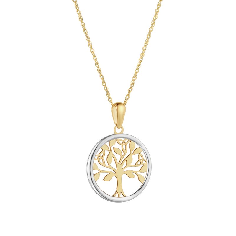 10ct Gold Two Tone Celtic Tree of Life Pendant