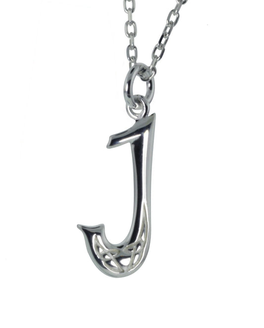 Sterling Silver Initial J Book Of Kells Inspired Pendant