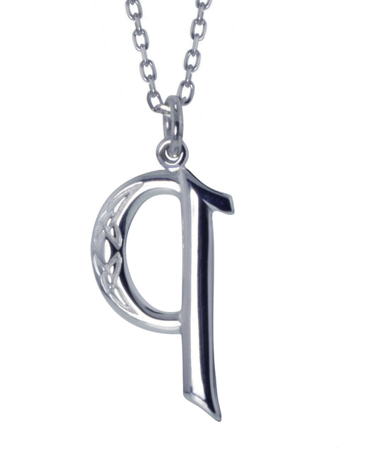 Sterling Silver Initial Q Book Of Kells Inspired Pendant