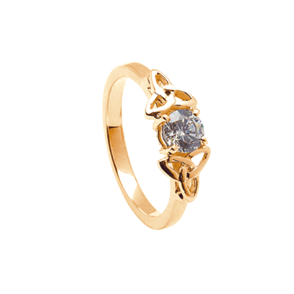 14ct Yellow Gold Diamond Celtic Engagement Ring
