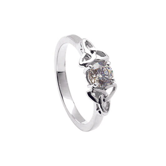 14ct White Gold Diamond Celtic Engagement Ring