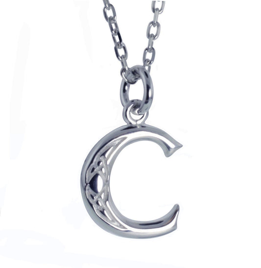 Sterling Silver Initial C Book Of Kells Inspired Pendant