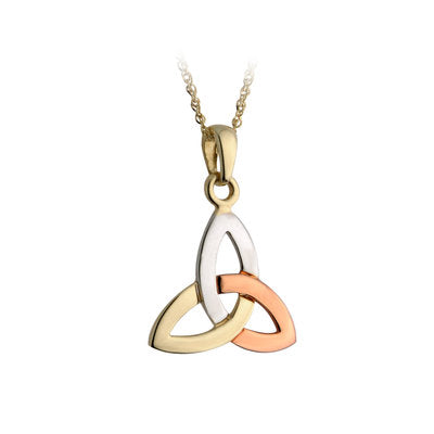 14ct Yellow, White and Rose Gold Trintiy Knot Pendant