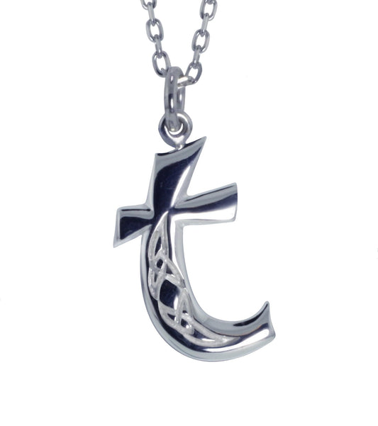 Sterling Silver Initial T Book Of Kells Inspired Pendant