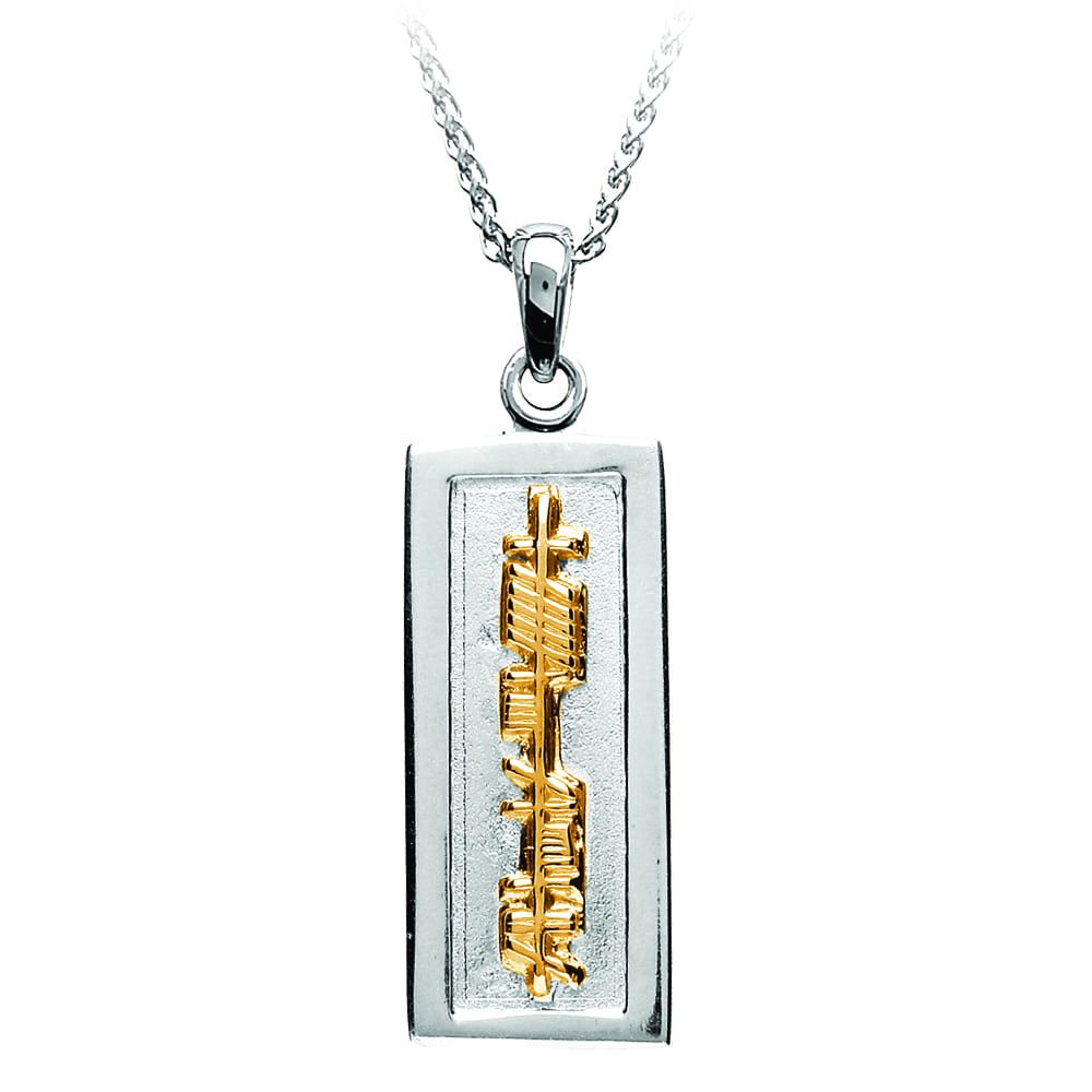 Sterling Silver & 18ct Gold My Soul Mate Ogham Pendant