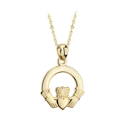 14ct Yellow Gold Claddagh Pendant