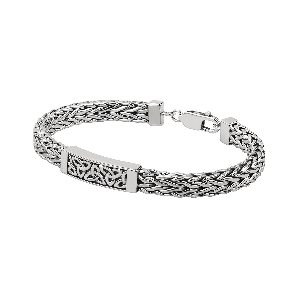Men's Sterling Silver Heavy Trinity Knot Bracelet