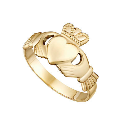 Ladies 10ct Yellow Gold Claddagh Ring