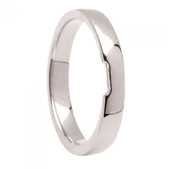 14ct White Gold Wedding Ring to Fit Trinity Engagement Ring