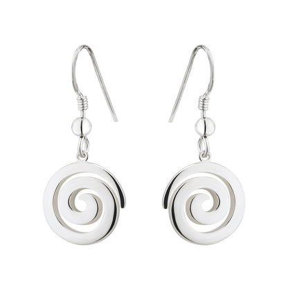 Sterling Silver Celtic Spiral Drop Earrings