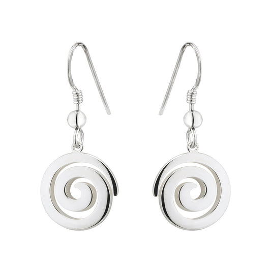 Sterling Silver Celtic Spiral Drop Earrings