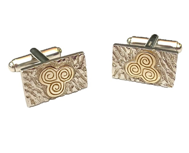 Sterling Silver & Gold Plated Newgrange Cuff Links