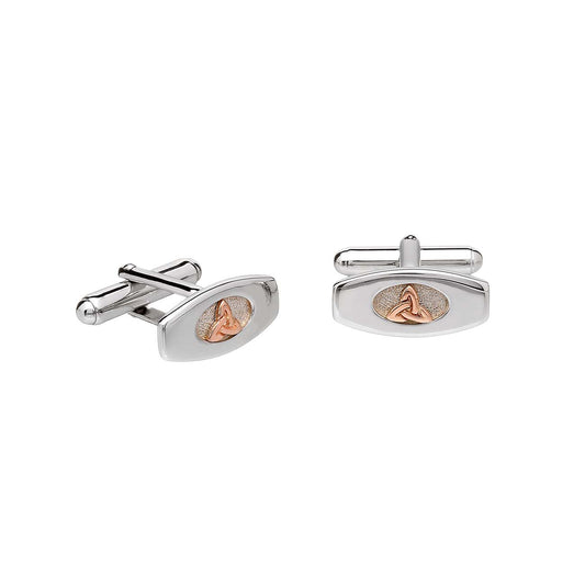 Sterling Silver and Rose Gold Trinity Knot Cufflinks