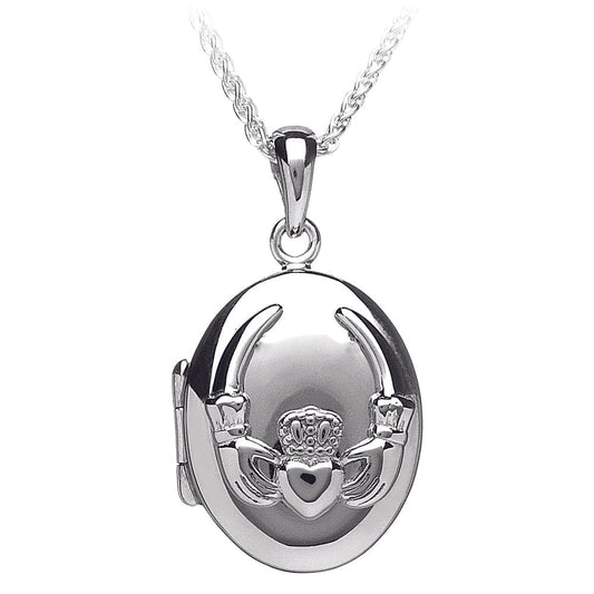 Sterling Silver Oval Cladddagh Locket