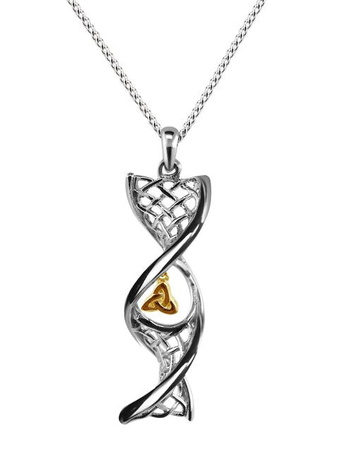 Sterling Silver Celtic DNA Trinity Knot Pendant
