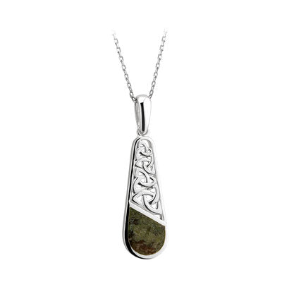 Sterling Silver Connemara Marble Trnity Knot Pendant