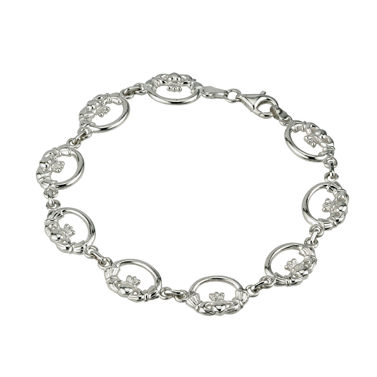 Sterling Silver Claddagh Links Bracelet