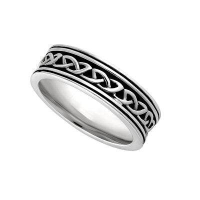 Ladies Sterling Silver Oxidised Celtic Knot Ring