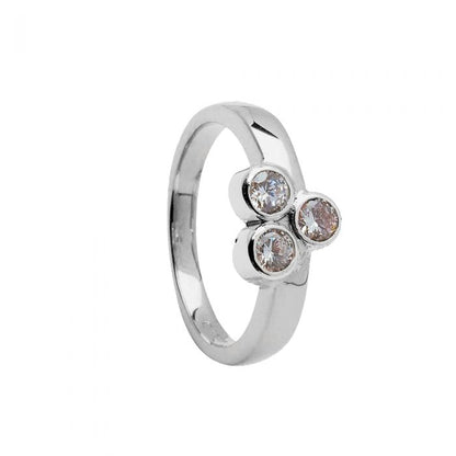 14ct White Gold Celtic Triscele Diamond Engagement Ring