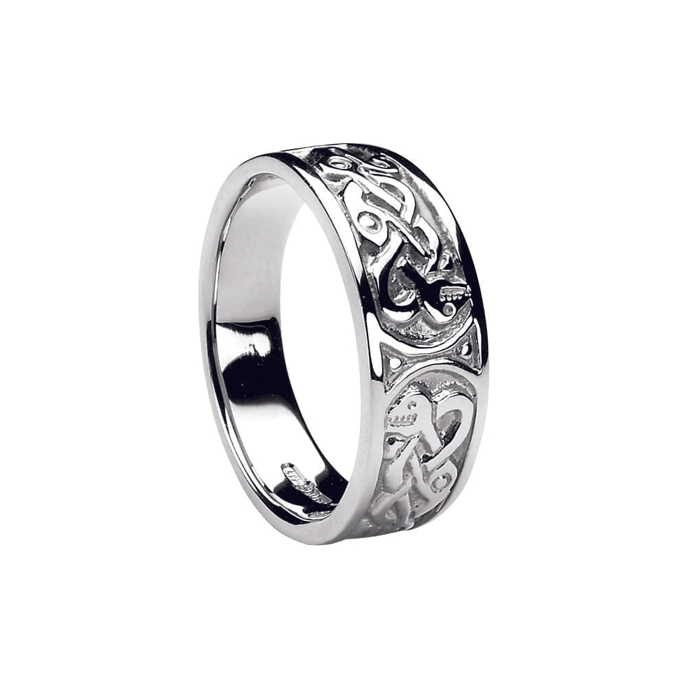 White Gold Ladies Celtic Ring