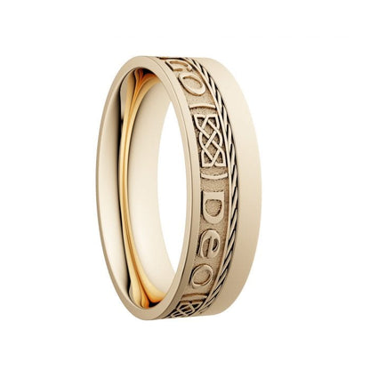 Yellow Gold Gr? Go Deo - Love Forever Wedding Ring - Wide