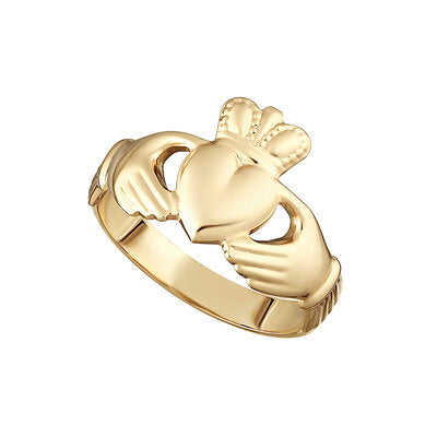 Maids 9ct Yellow Gold Hallow Back Claddagh Ring