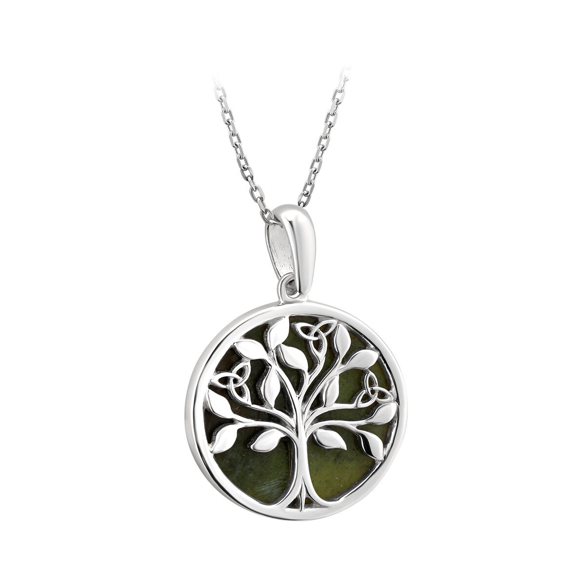 Sterling Silver Connemara Marble Tree of Life Pendant
