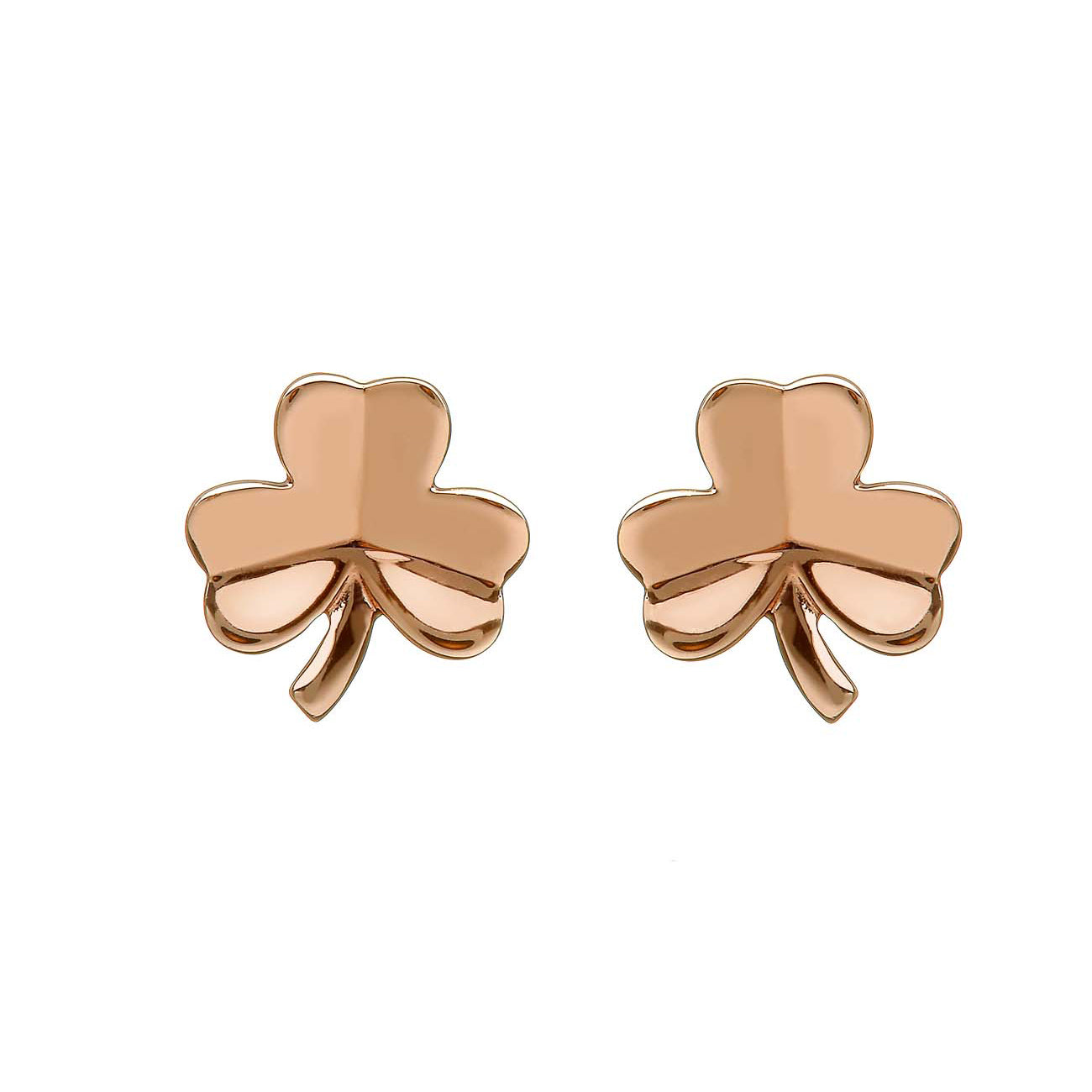 Irish Rose Gold Shamrock Earrings
