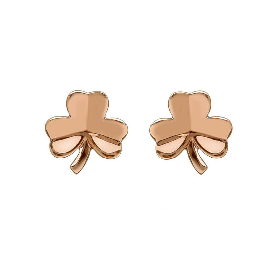 Irish Rose Gold Shamrock Earrings