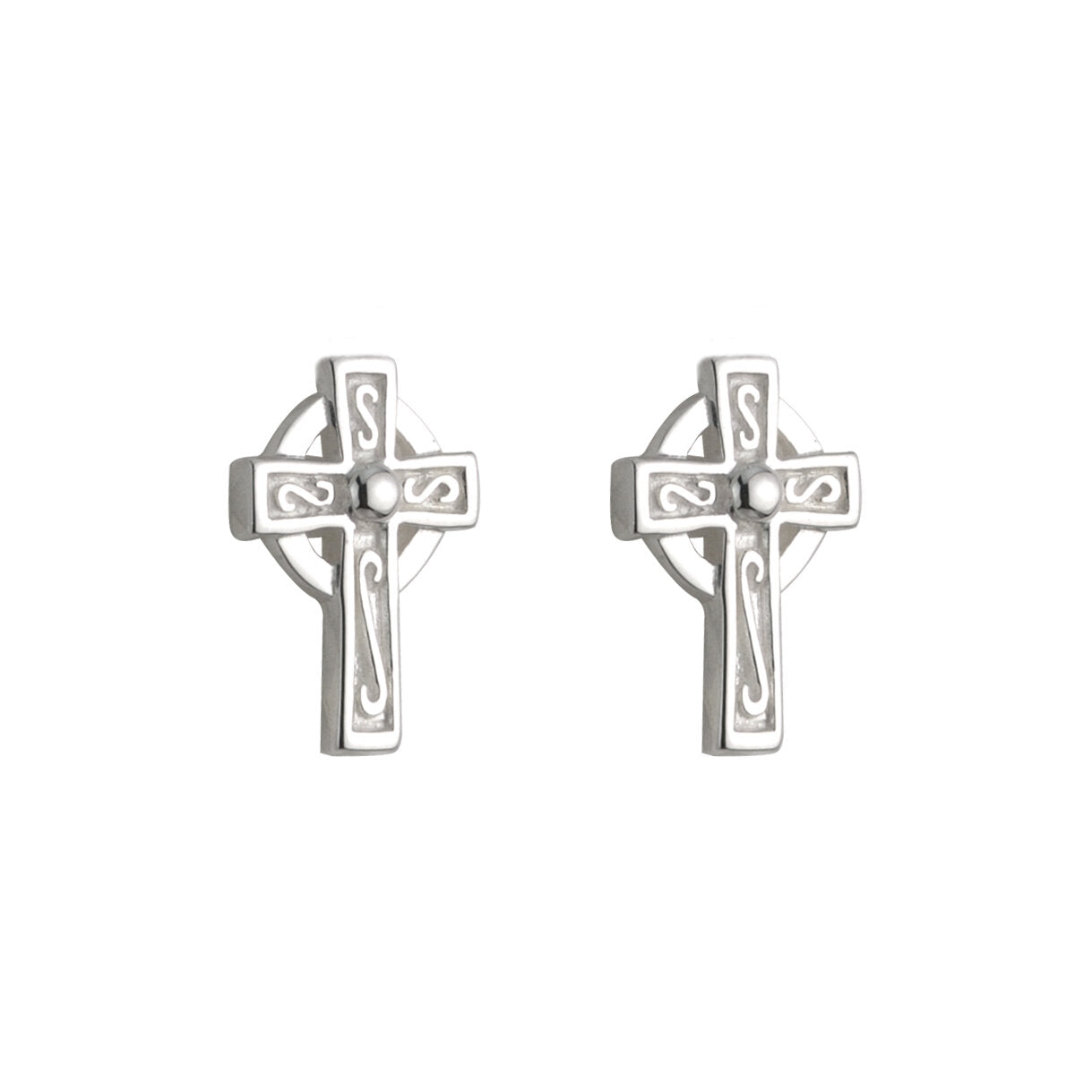 Sterling Silver Celtic Cross Stud Earrings