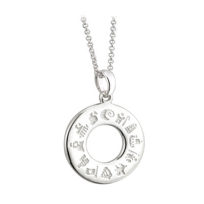 Sterling Silver History of Ireland Doughnut Pendant