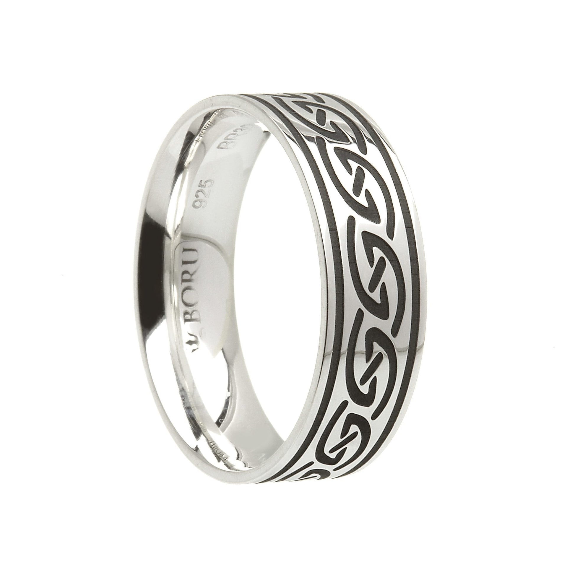 Sterling Silver Wide Celtic Waves Wedding Ring