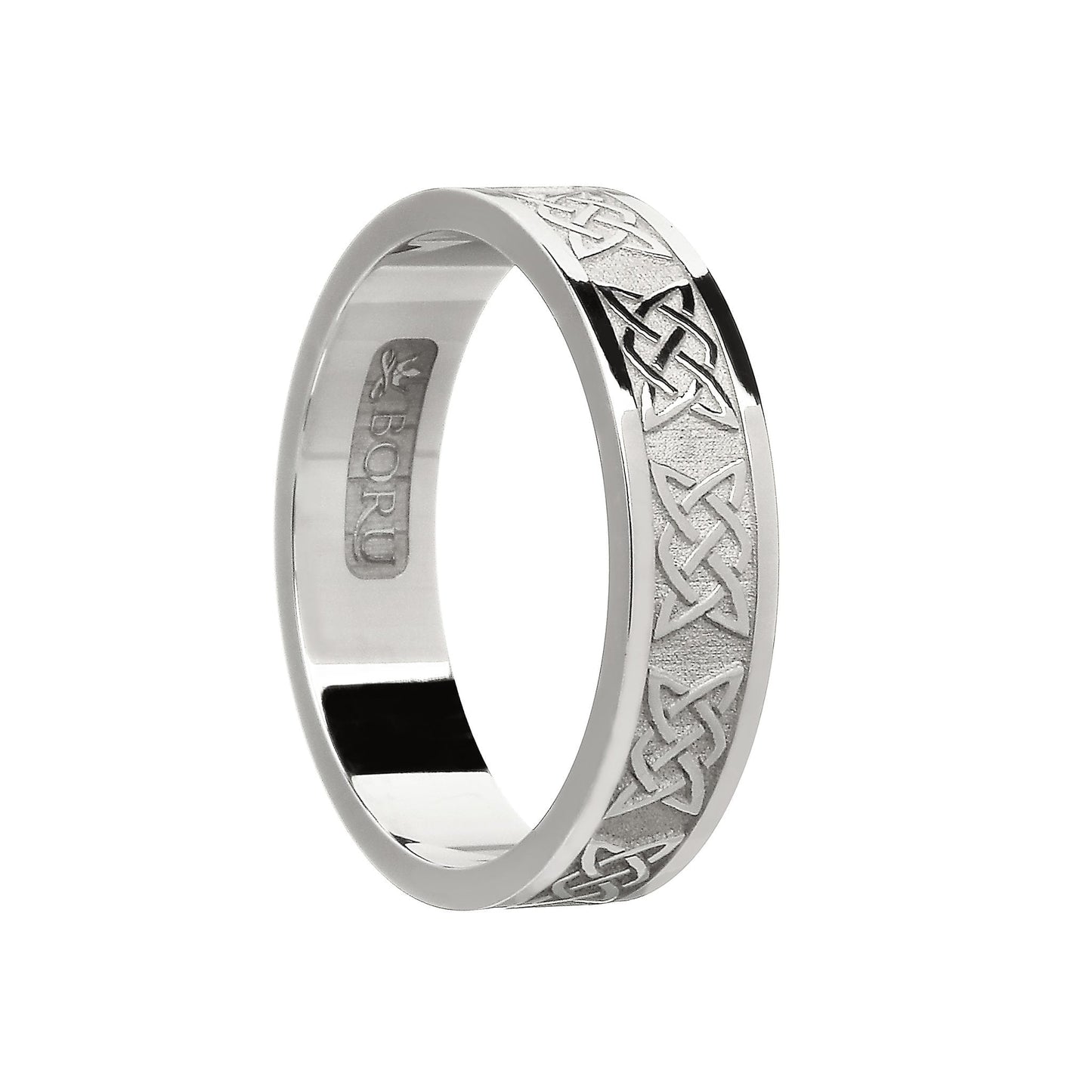 Sterling Silver (Florentine Finish) Ladies Lovers Knot Wedding Ring