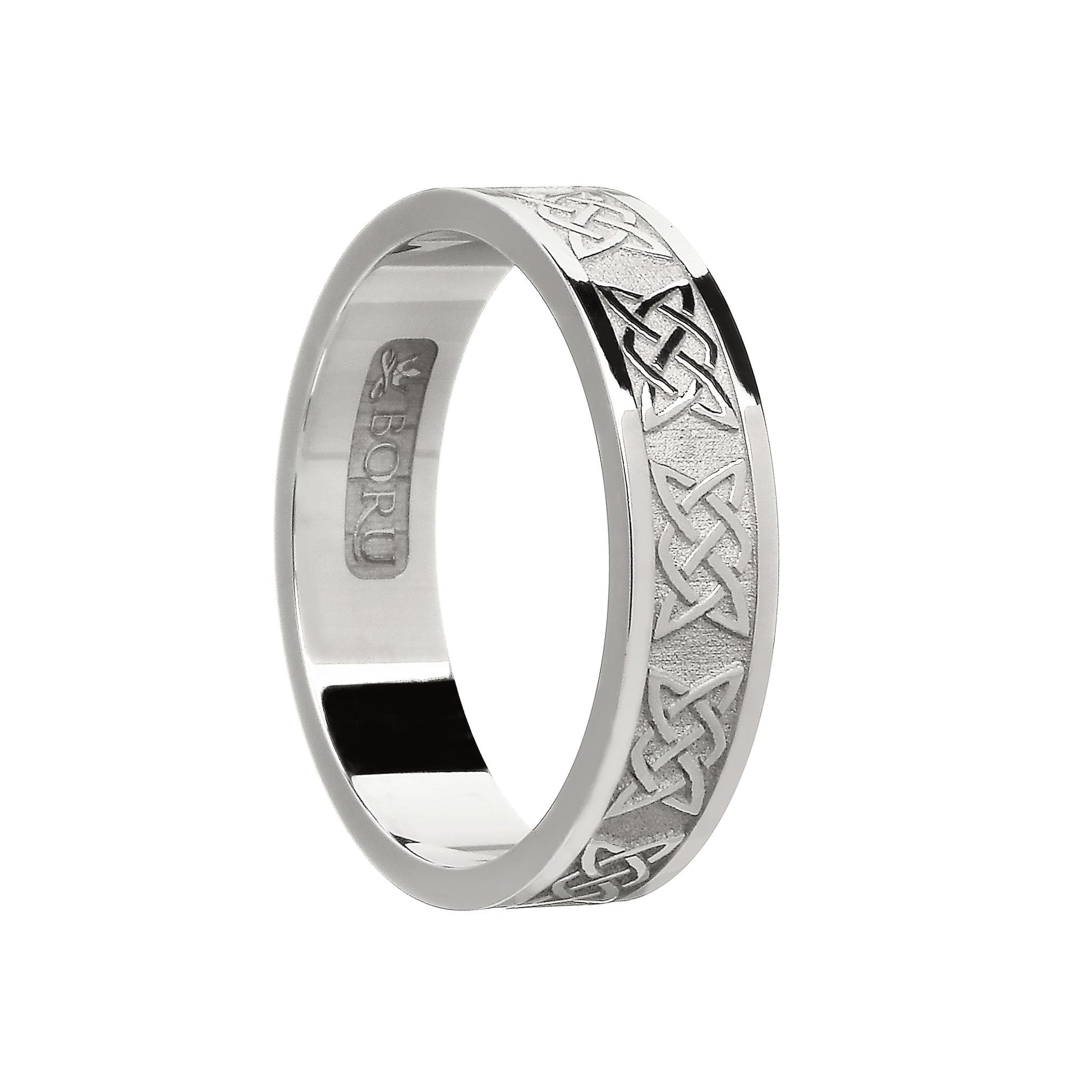Sterling Silver (Florentine Finish) Ladies Lovers Knot Wedding Ring