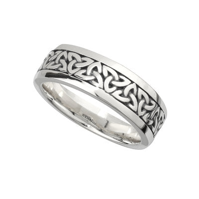 Men's Sterling Silver Oxidised Trinity Knot Ring