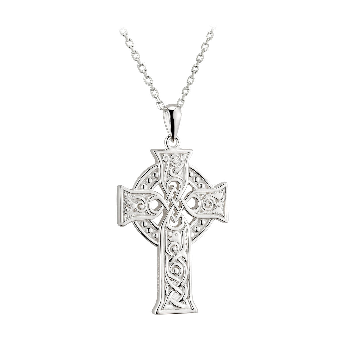 Sterling Silver Four Apostles Celtic Cross - Front