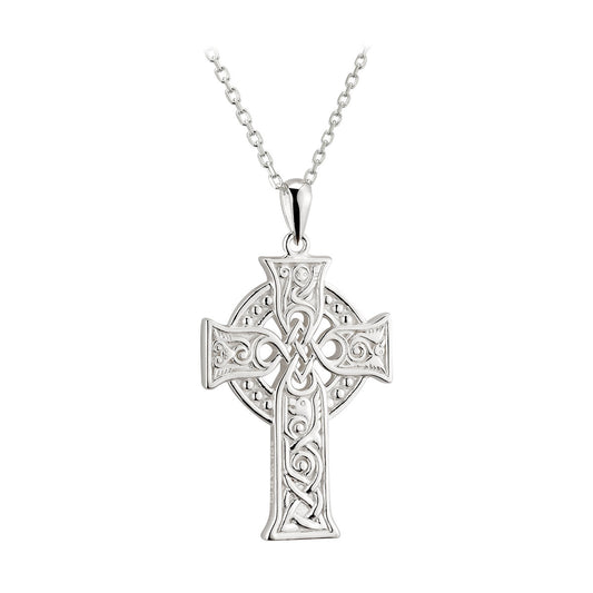 Sterling Silver Four Apostles Celtic Cross - Front