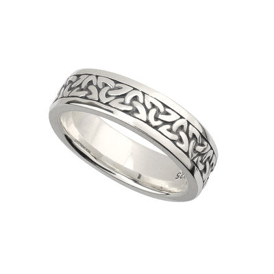 Ladies Sterling Silver Oxidised Trinity Knot Ring