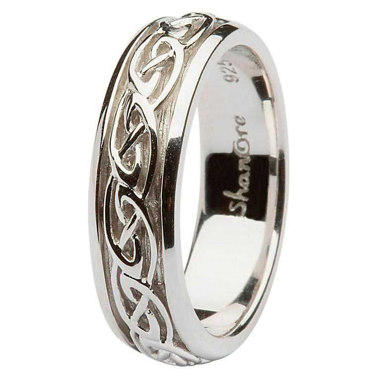 Ladies Sterling Silver Celtic Knot Wedding Ring