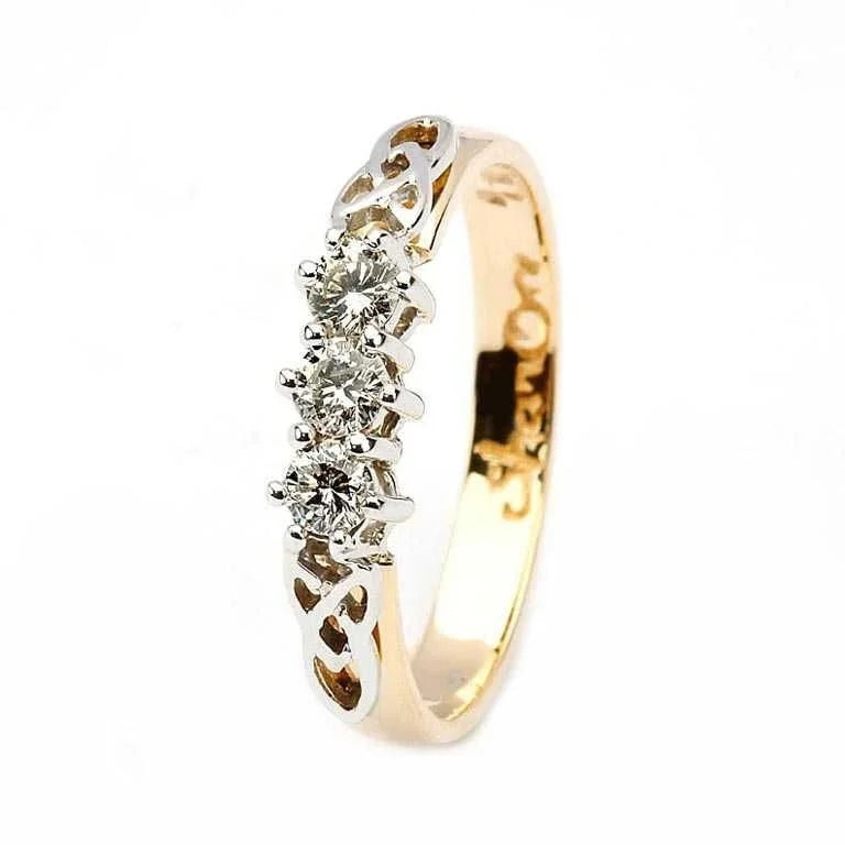 14ct Yellow and White Gold Celtic Diamond Ring