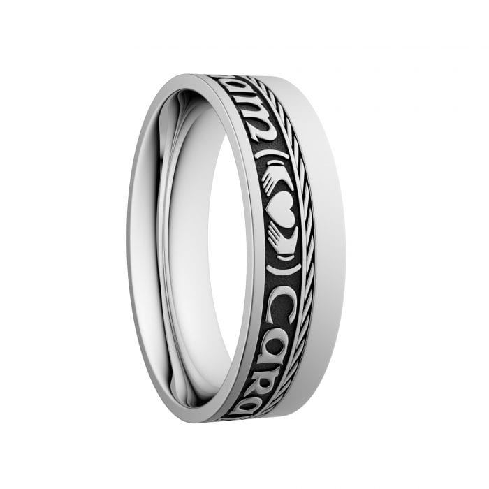 Sterling Silver Mo Anam Cara - My Soul Mate Wedding Ring - Wide